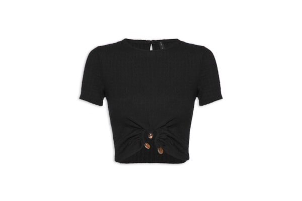 Blusa Feminina Texturizada - Preto