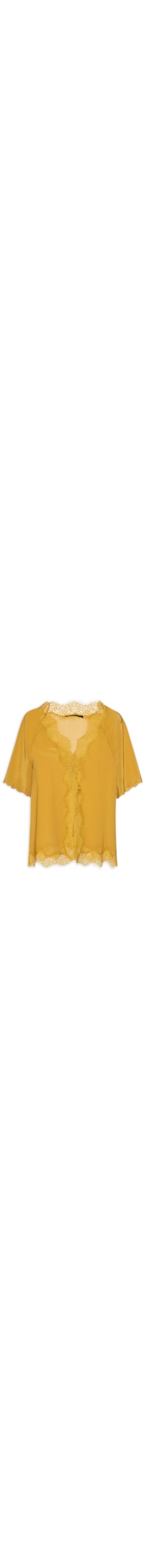 Blusa Feminina Tipo Slip Com Amarração - Amarelo