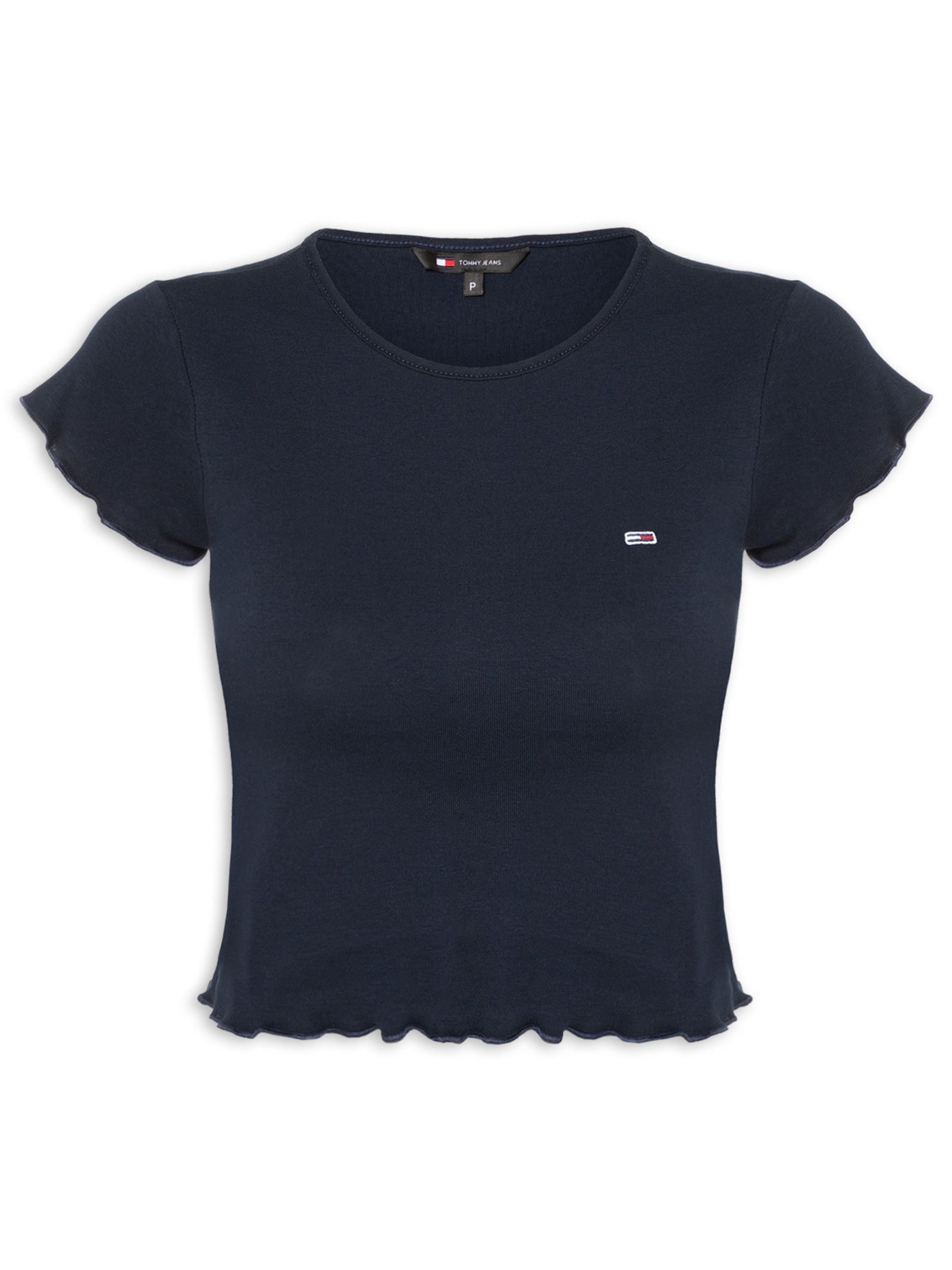 Blusa Feminina Tjw Slim Babylook Tee Ext Azul Tommy Jeans
