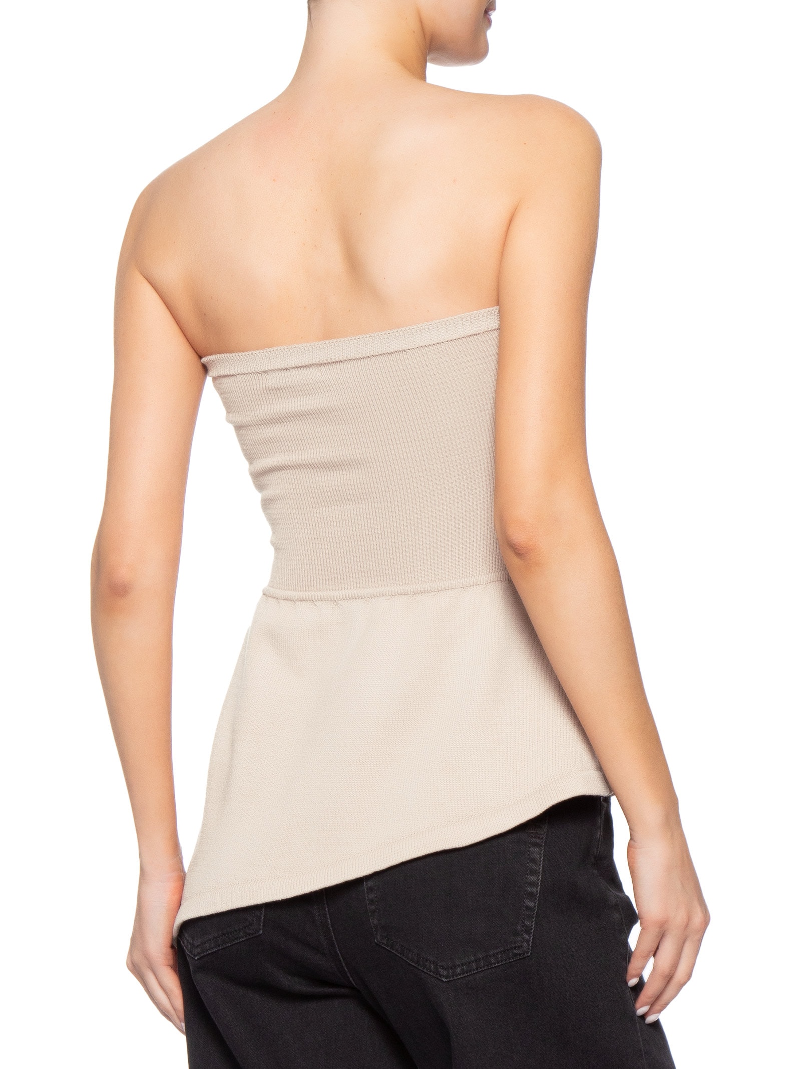 Blusa Feminina Tomara Que Caia Assimétrica Bege Market 33