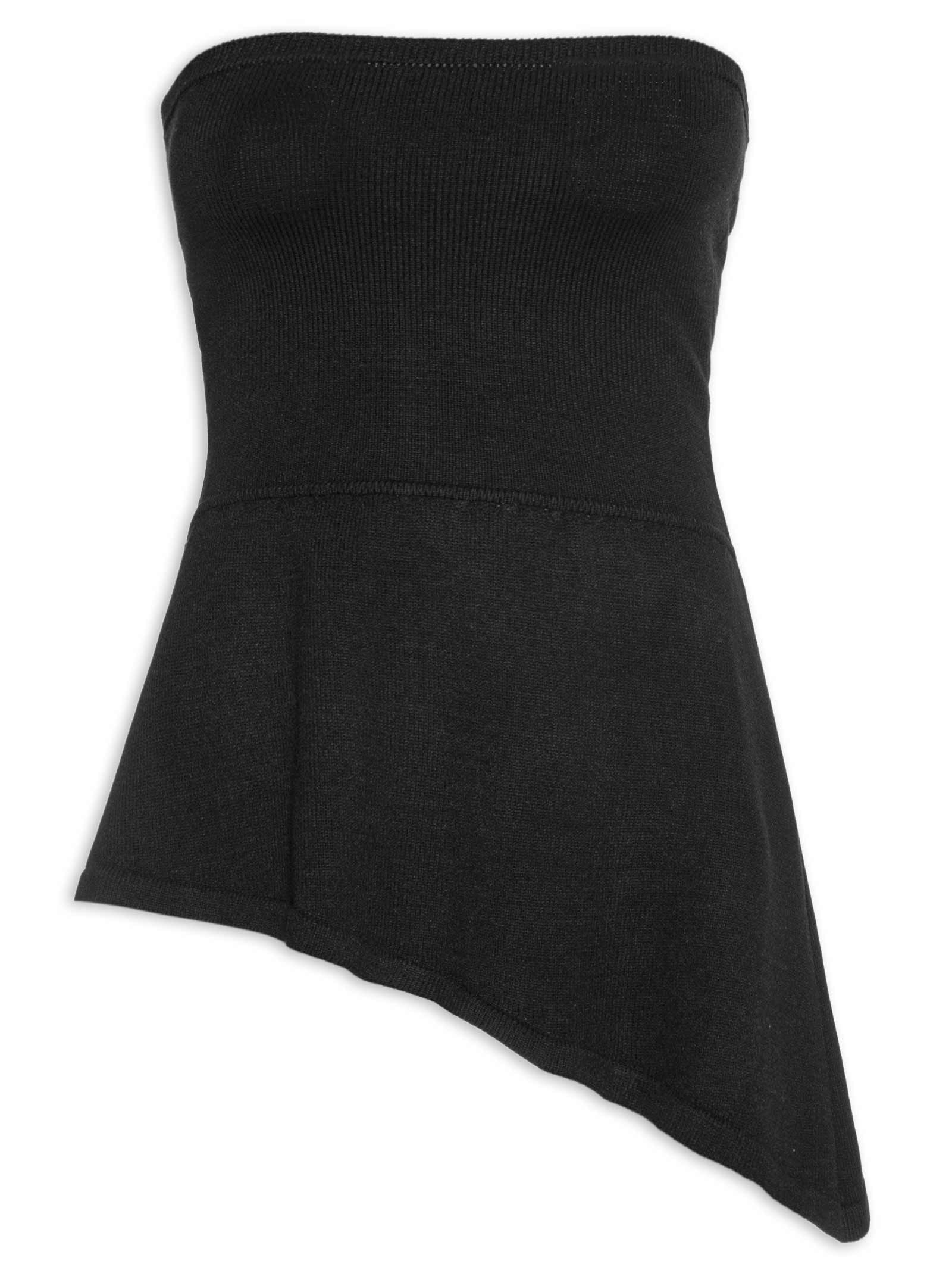 Blusa Feminina Tomara Que Caia Assimétrica Preto Market 33