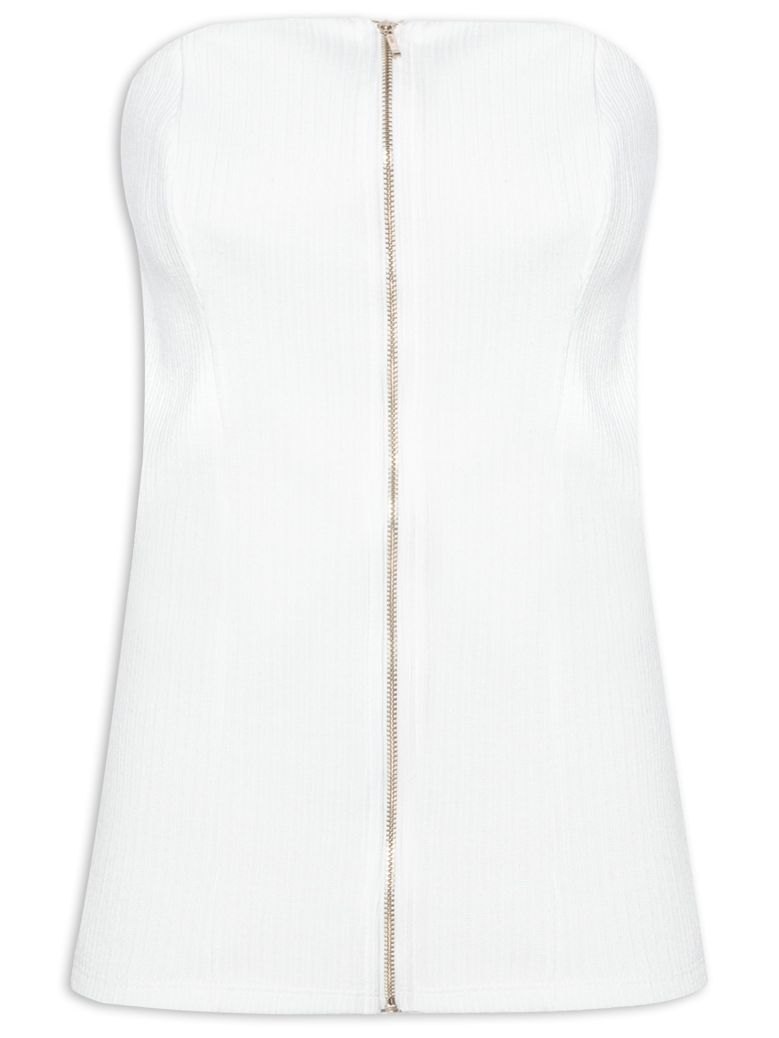 Blusa Feminina Tomara Que Caia Com Zíper Branco My Favorite Things