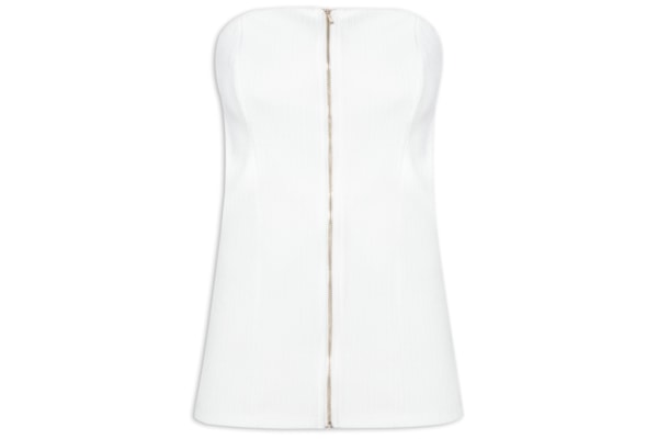 Blusa Feminina Tomara Que Caia Com Zíper - Branco