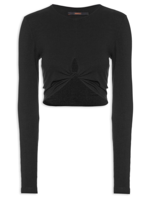 Blusa Feminina Torção Frente – Preto