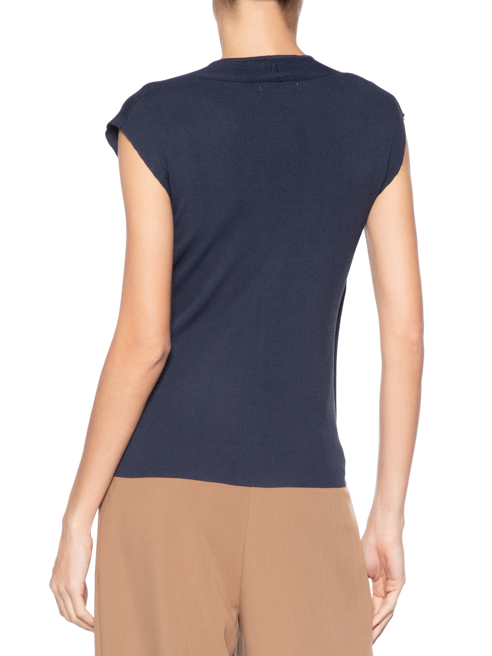 Blusa Feminina Transpassada Em Tricot Azul '2Essential