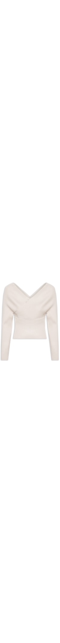 Blusa Feminina Transpassada Em Tricot - Bege