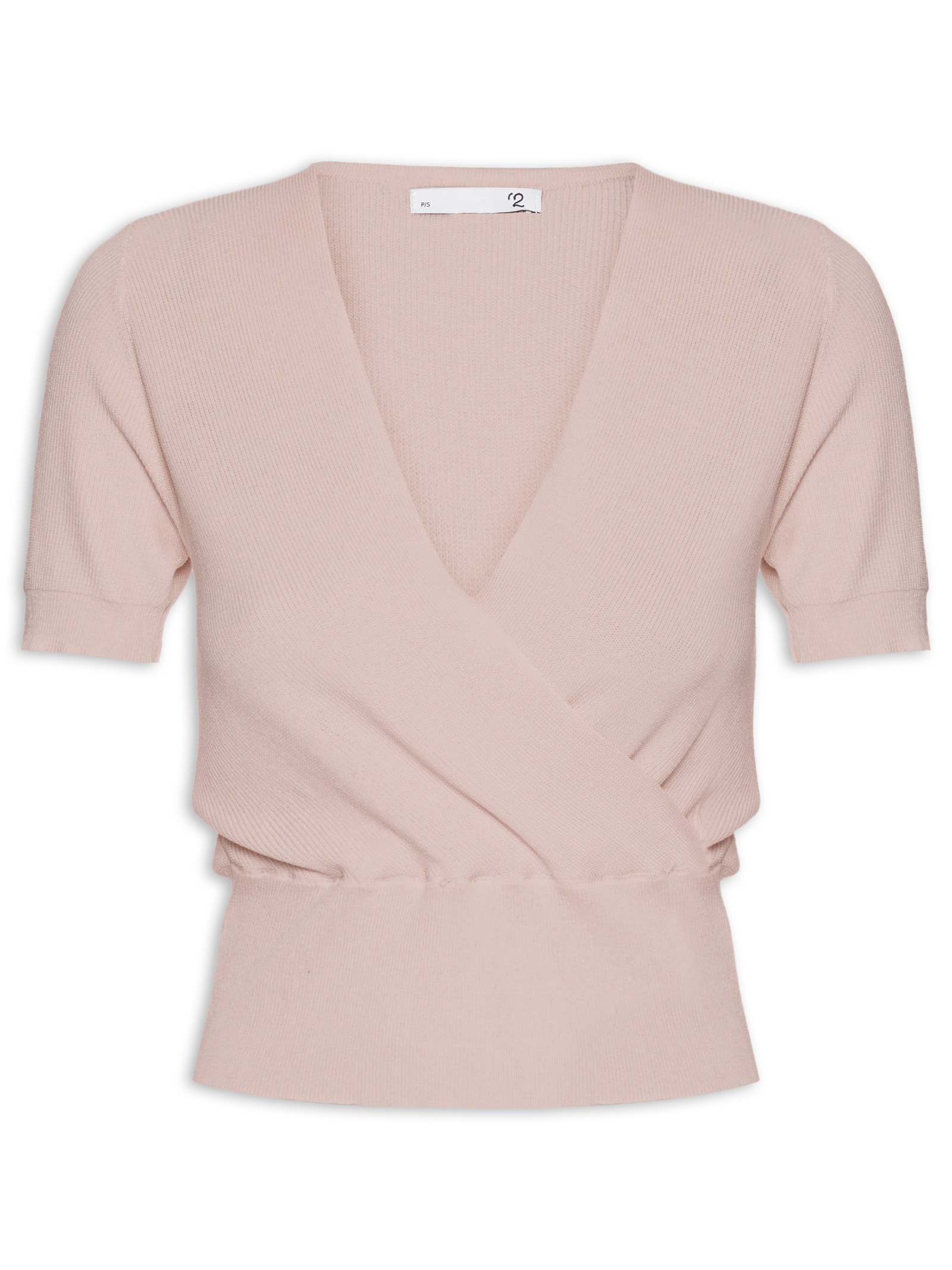 Blusa Feminina Transpassada Em Tricot Bege '2Essential