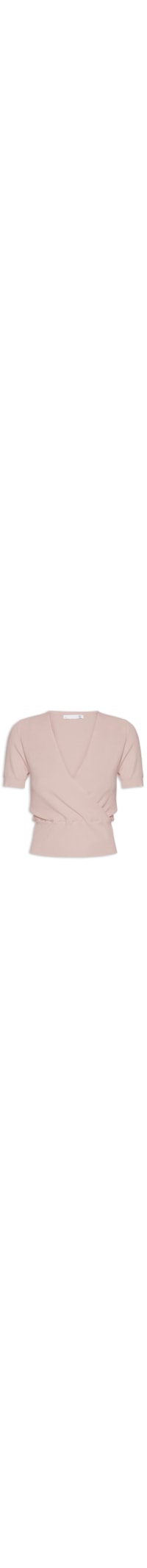 Blusa Feminina Transpassada Em Tricot - Bege