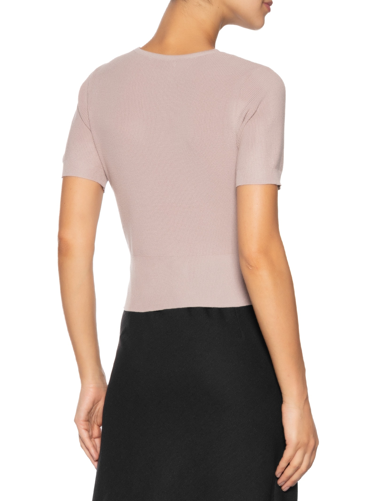 Blusa Feminina Transpassada Em Tricot Bege '2Essential