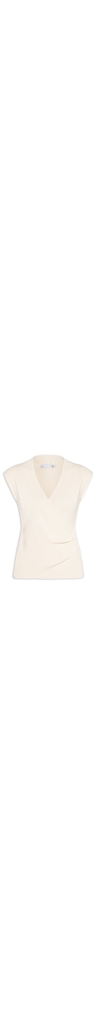 Blusa Feminina Transpassada Em Tricot - Bege