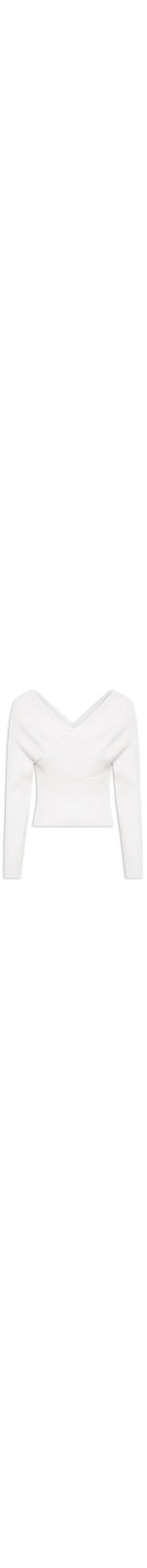 Blusa Feminina Transpassada Em Tricot - Branco