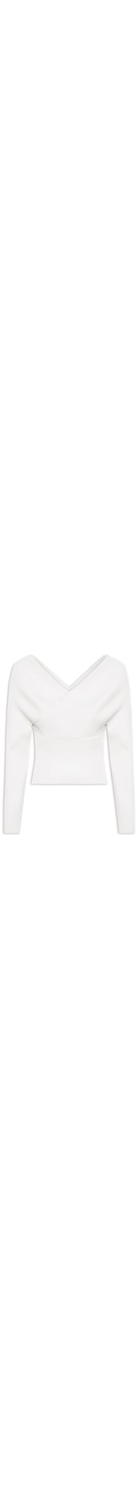 Blusa Feminina Transpassada Em Tricot - Branco