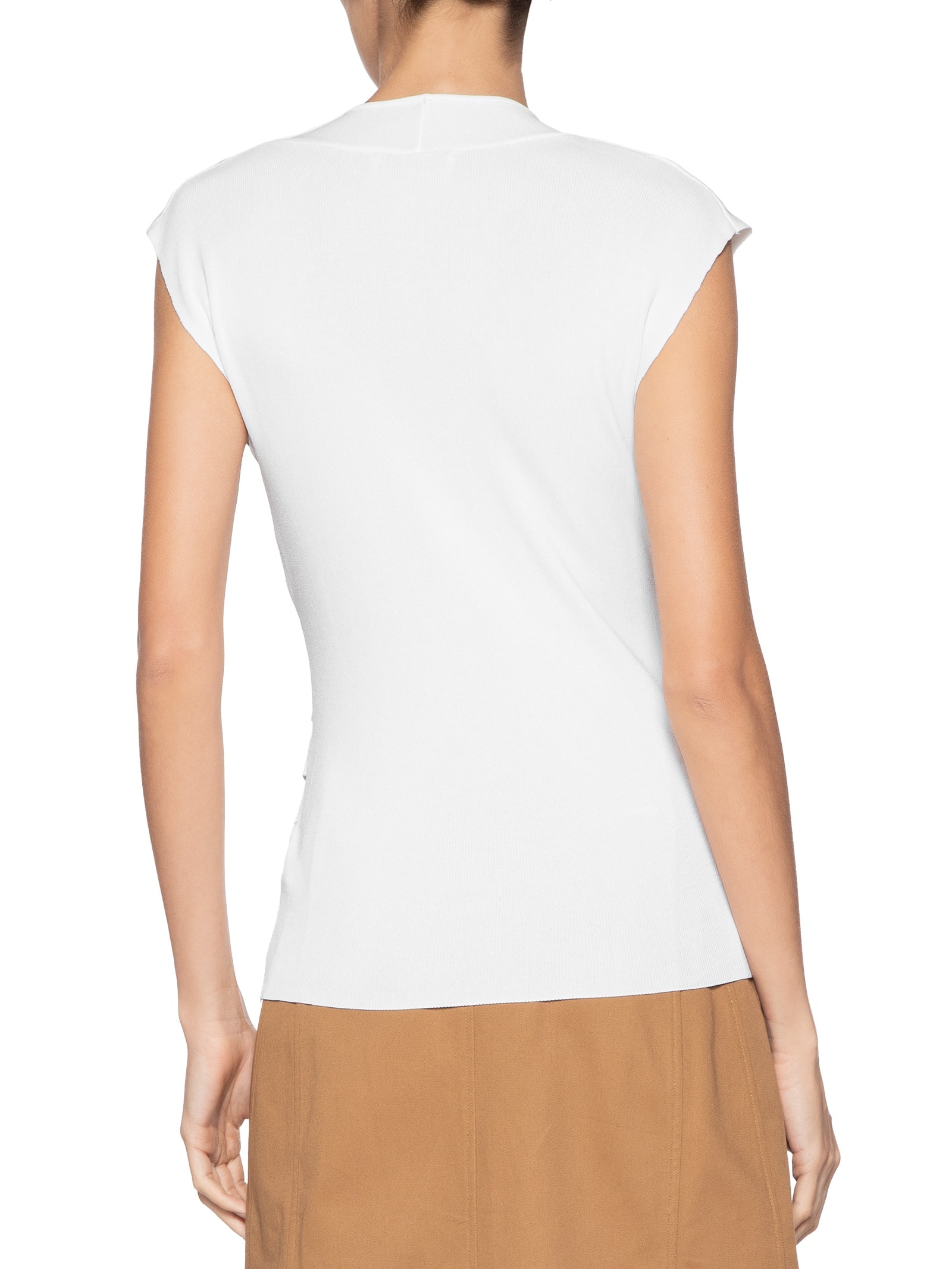 Blusa Feminina Transpassada Em Tricot Branco '2Essential