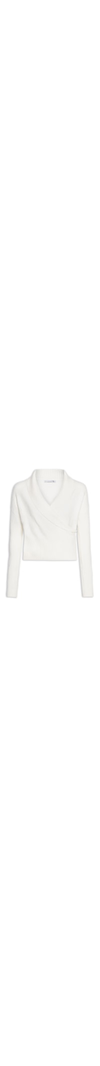 Blusa Feminina Transpassada Em Tricot - Branco
