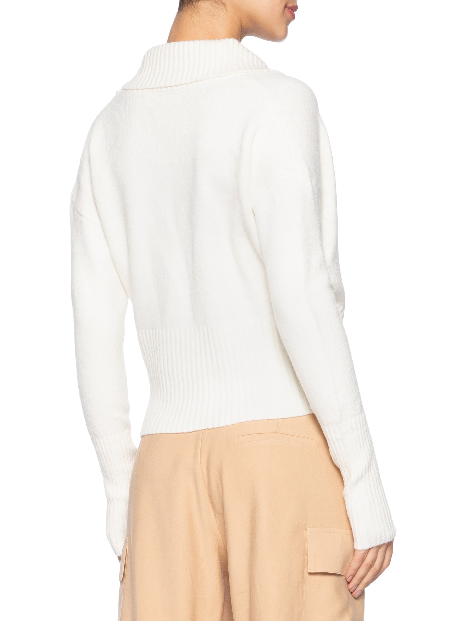 Blusa Feminina Transpassada Em Tricot Branco '2Essential