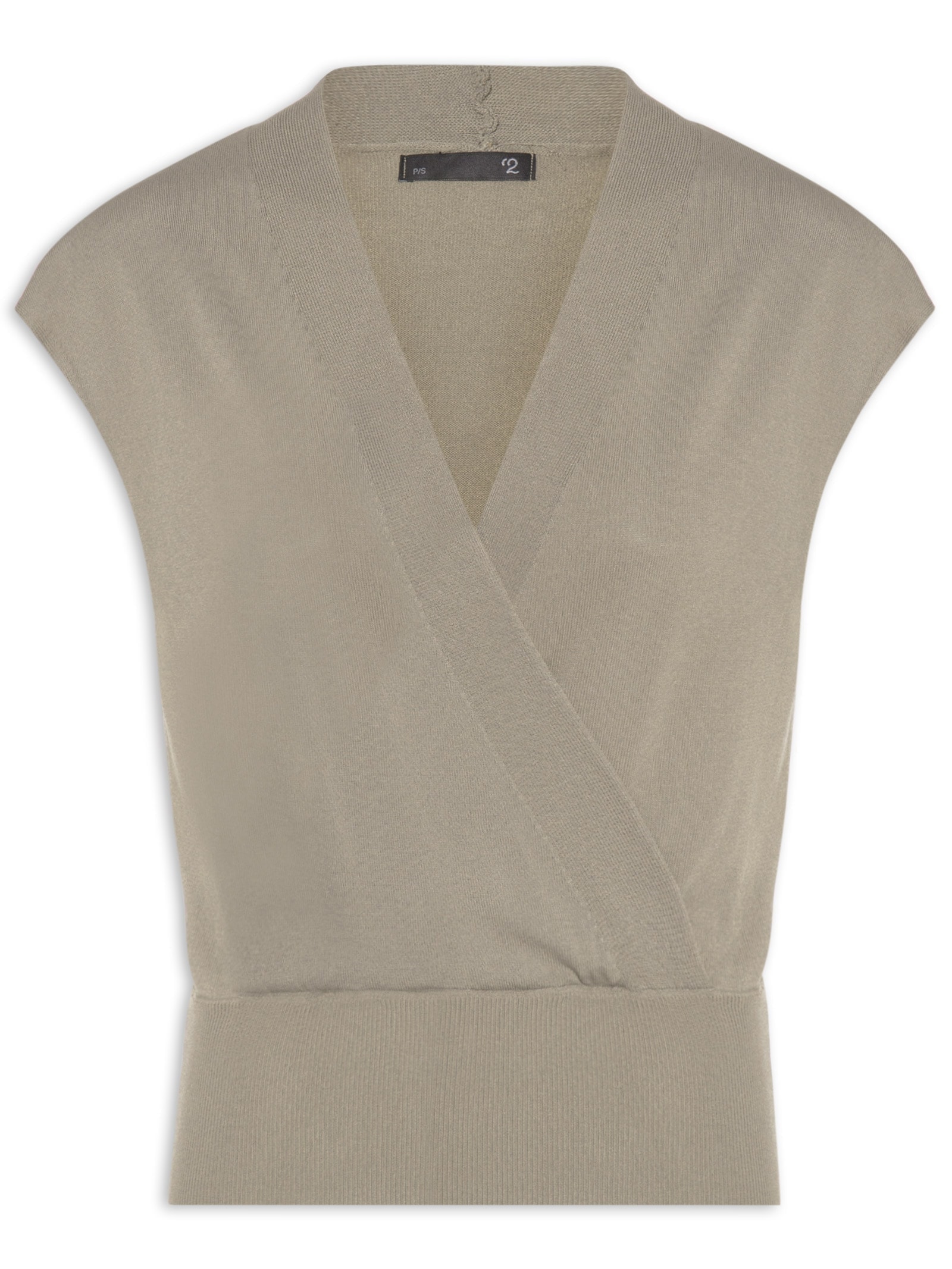 Blusa Feminina Transpassada Em Tricot Cinza '2Essential