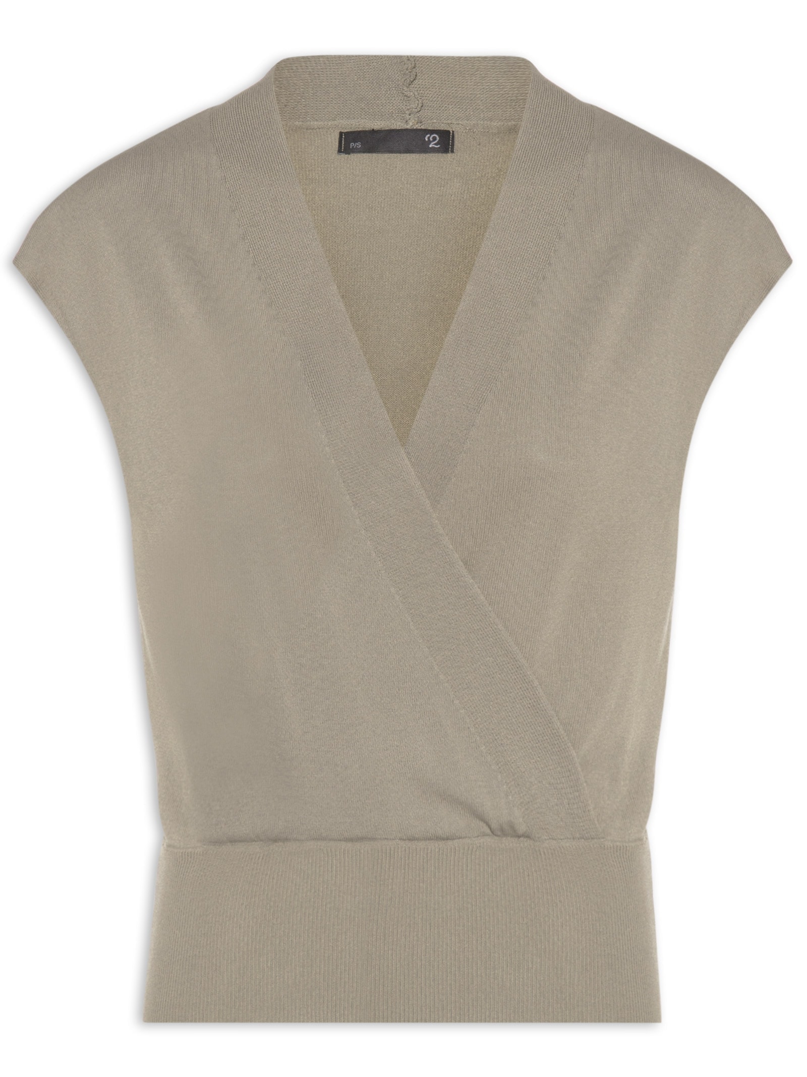 Blusa Feminina Transpassada Em Tricot Cinza '2Essential