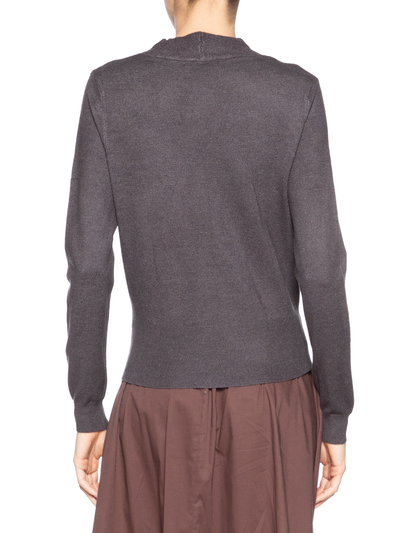 Blusa Feminina Transpassada em Tricot Cinza  '2Essential