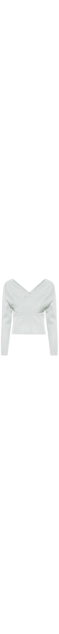 Blusa Feminina Transpassada Em Tricot - Cinza