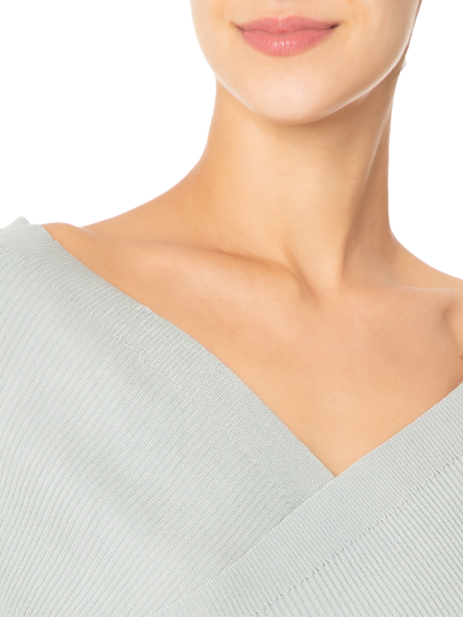 Blusa Feminina Transpassada Em Tricot Cinza '2Essential