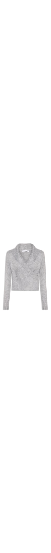 Blusa Feminina Transpassada em Tricot - Cinza