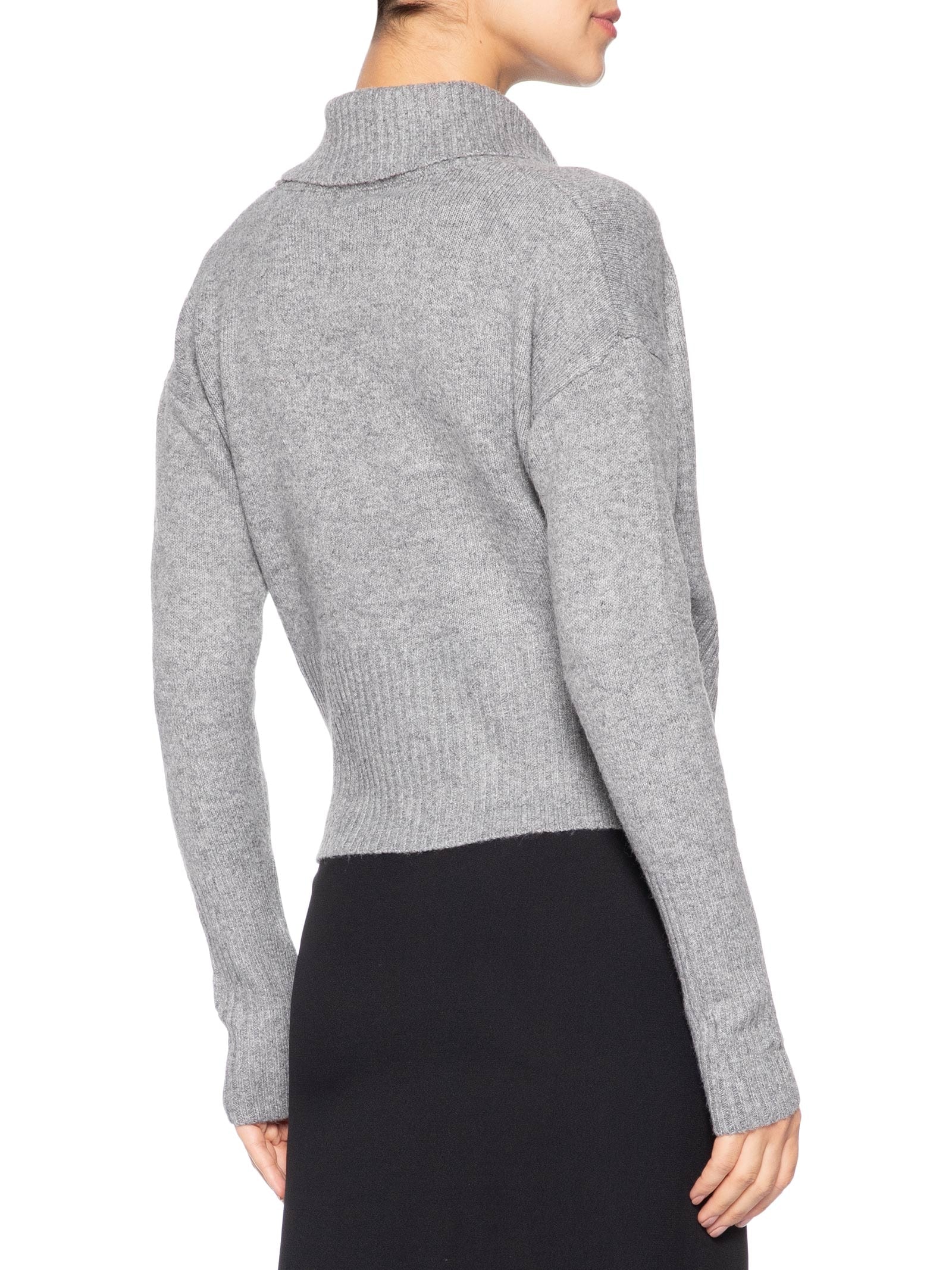 Blusa Feminina Transpassada em Tricot Cinza '2Essential