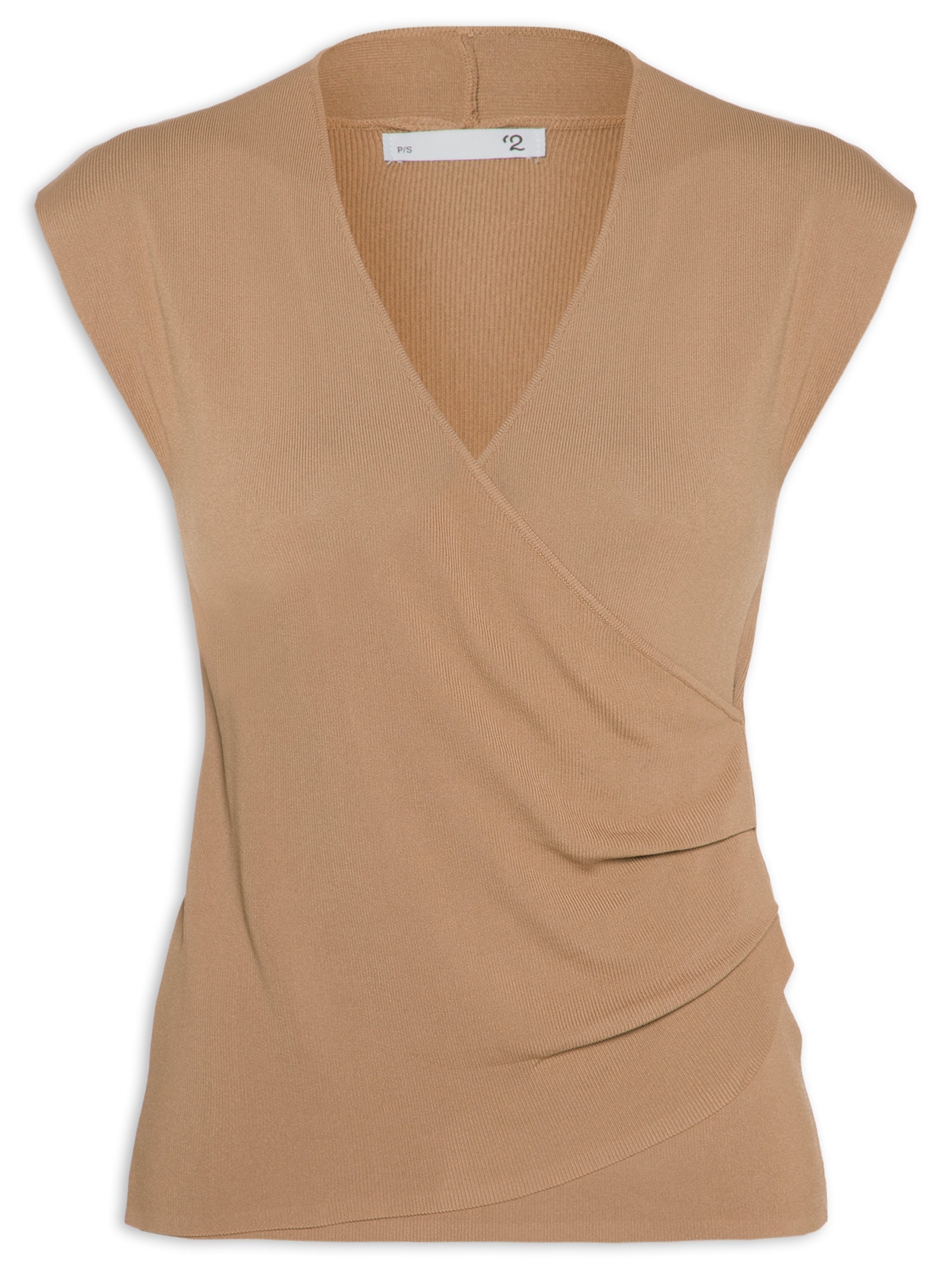 Blusa Feminina Transpassada Em Tricot Marrom '2Essential