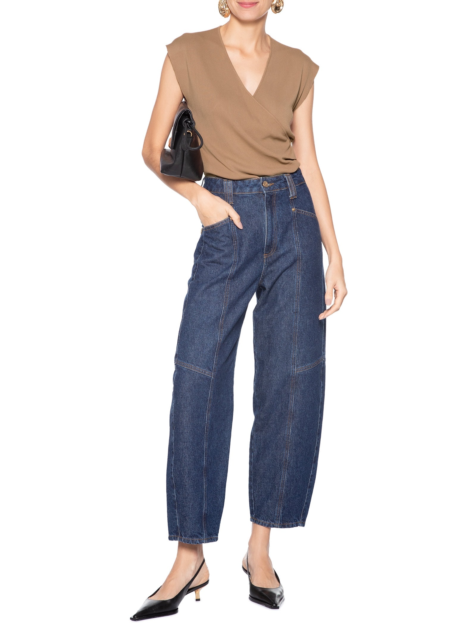 Blusa Feminina Transpassada Em Tricot Marrom '2Essential