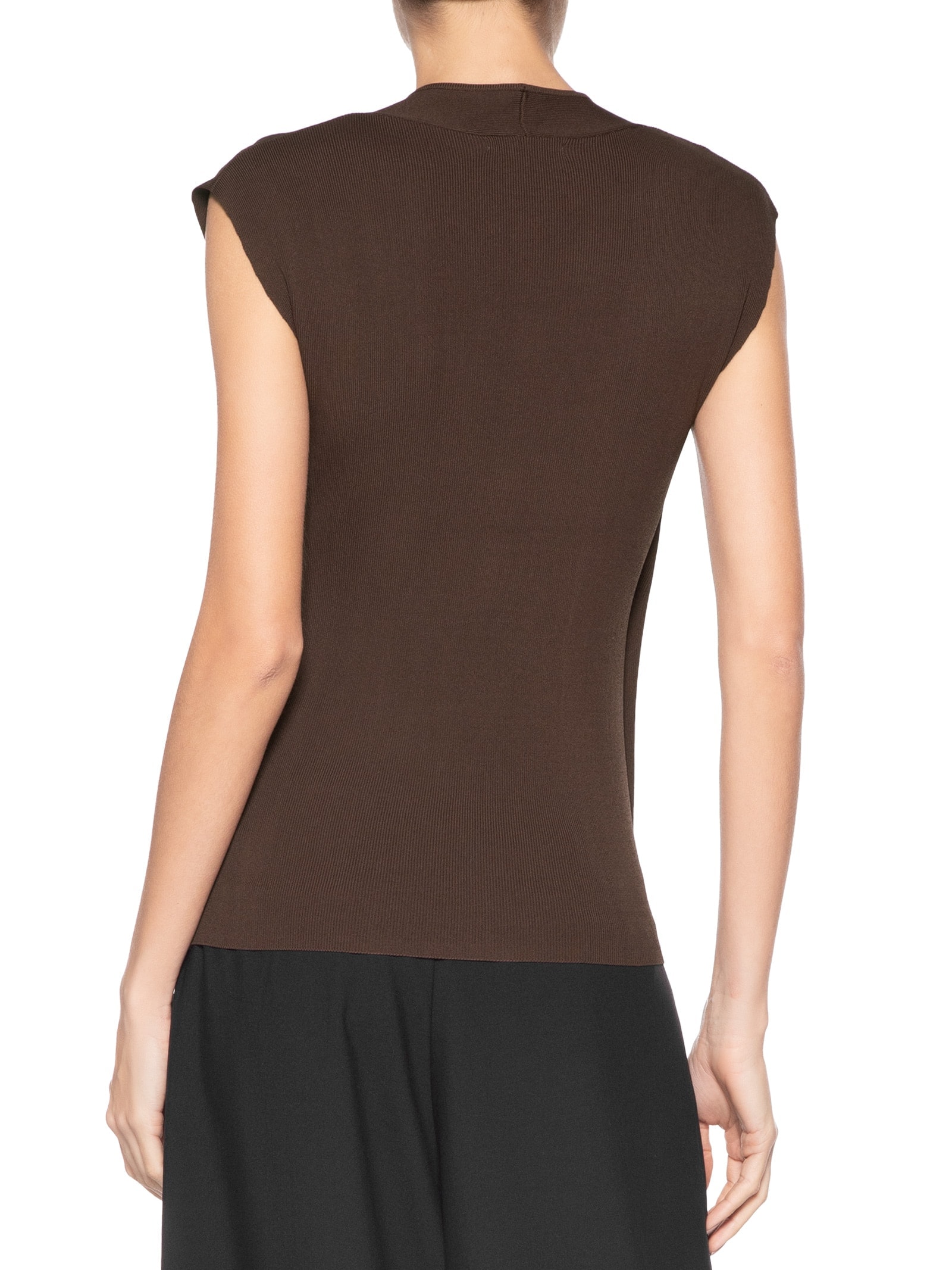 Blusa Feminina Transpassada Em Tricot Marrom '2Essential