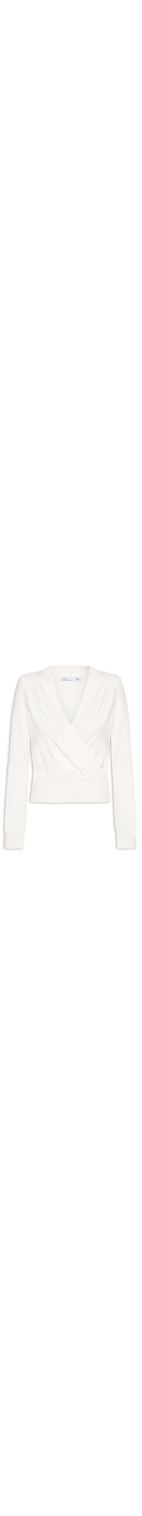 Blusa Feminina Transpassada em Tricot - Off White