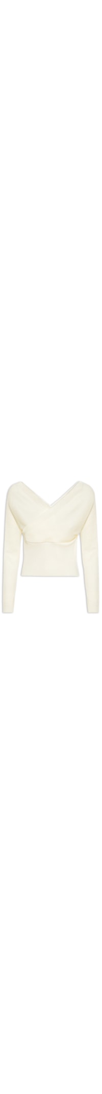 Blusa Feminina Transpassada Em Tricot - Off White
