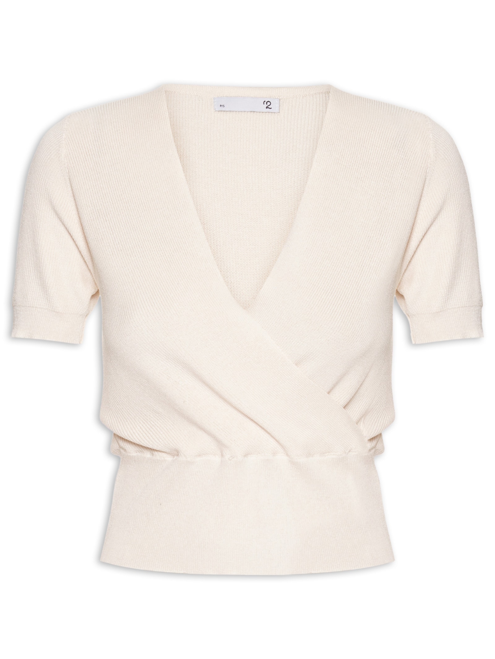 Blusa Feminina Transpassada Em Tricot Off White  '2Essential