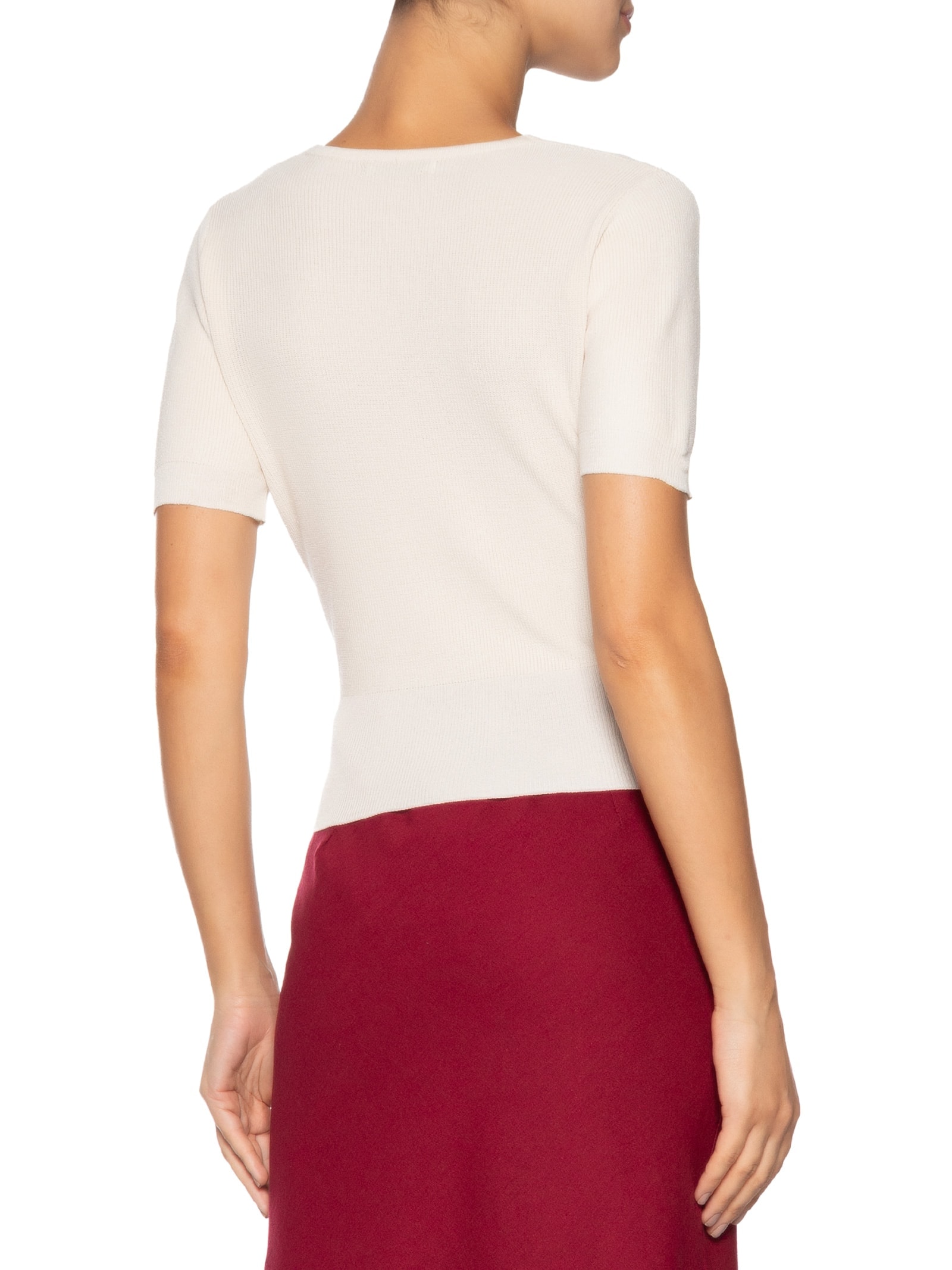 Blusa Feminina Transpassada Em Tricot Off White  '2Essential