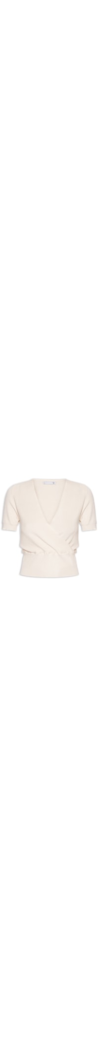 Blusa Feminina Transpassada Em Tricot - Off White