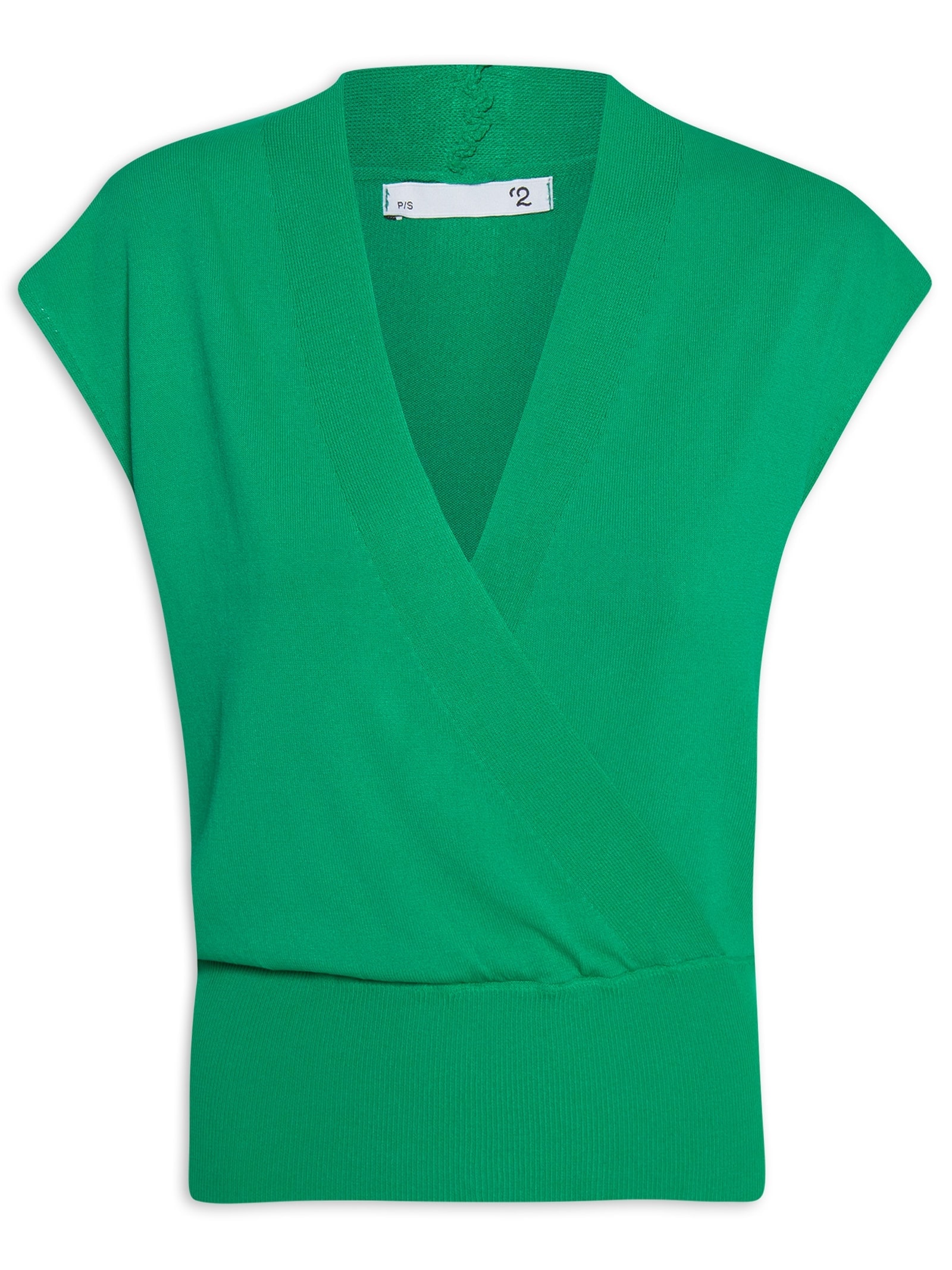 Blusa Feminina Transpassada Em Tricot Verde '2Essential