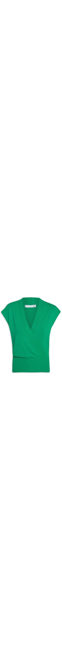 Blusa Feminina Transpassada Em Tricot - Verde