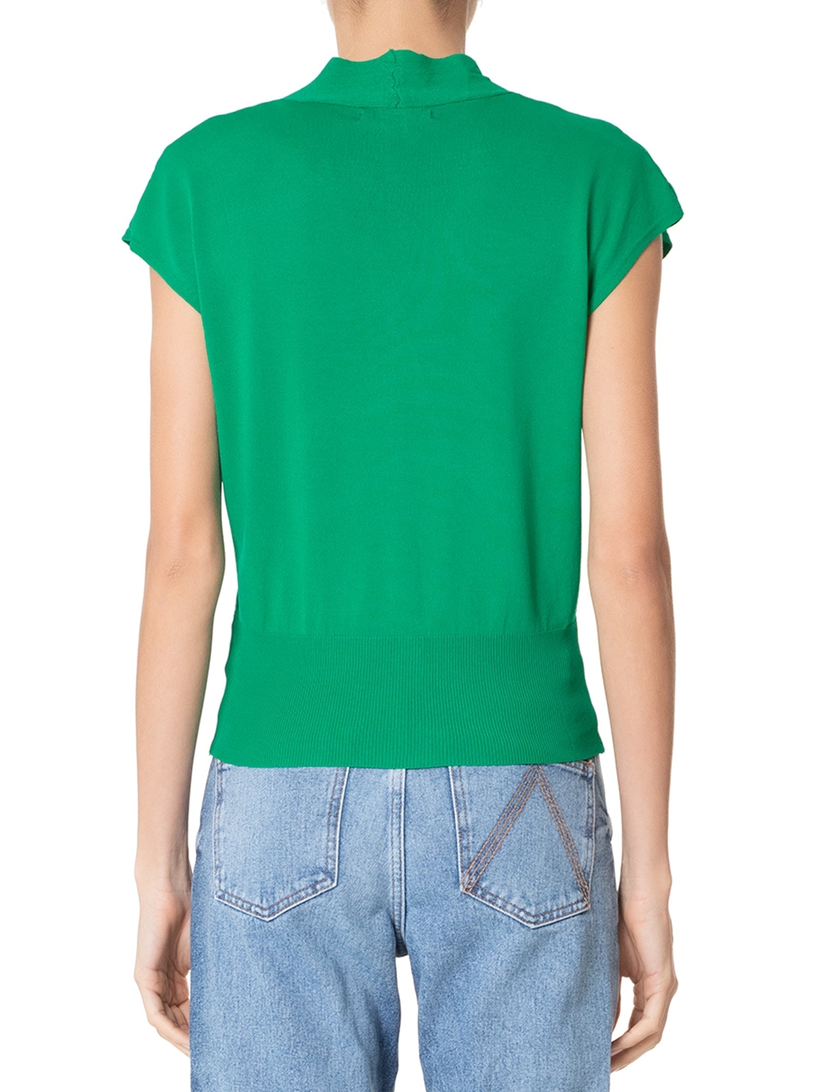 Blusa Feminina Transpassada Em Tricot Verde '2Essential