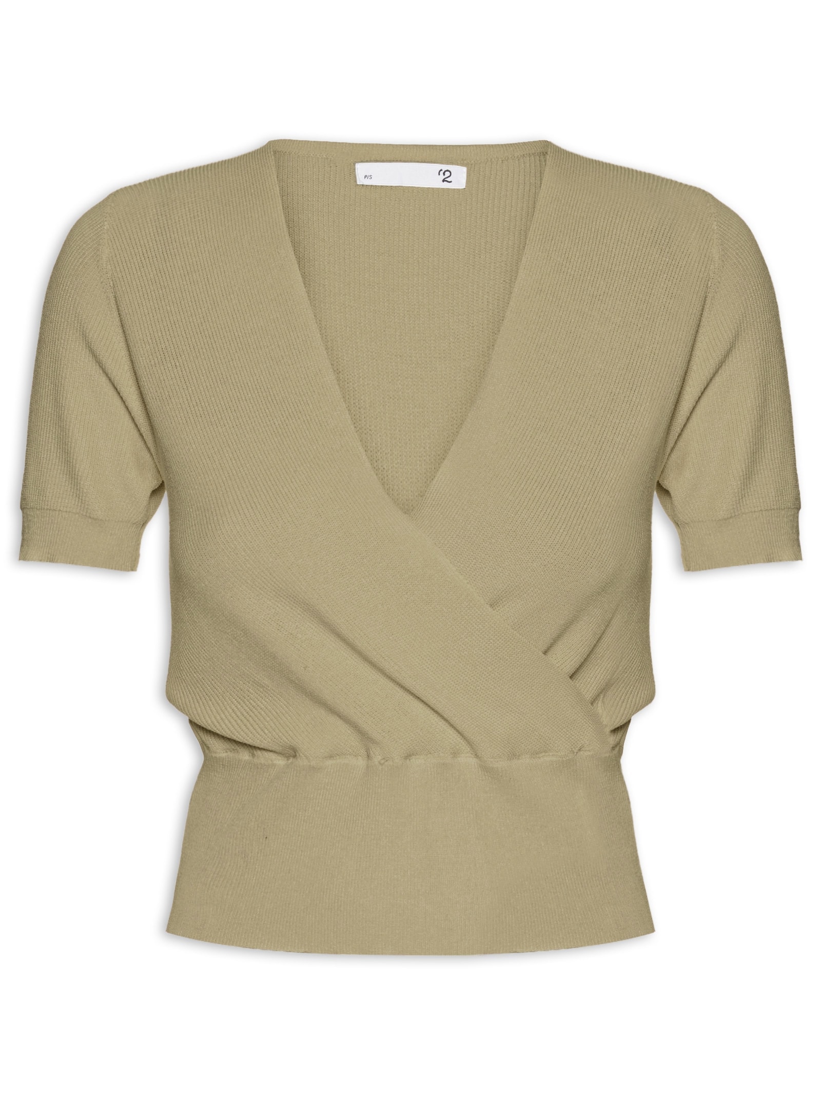 Blusa Feminina Transpassada Em Tricot Verde '2Essential