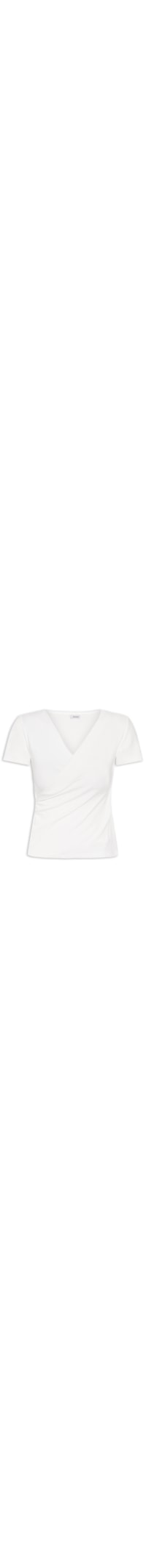 Blusa Feminina Transpassada Manga Curta - Off White
