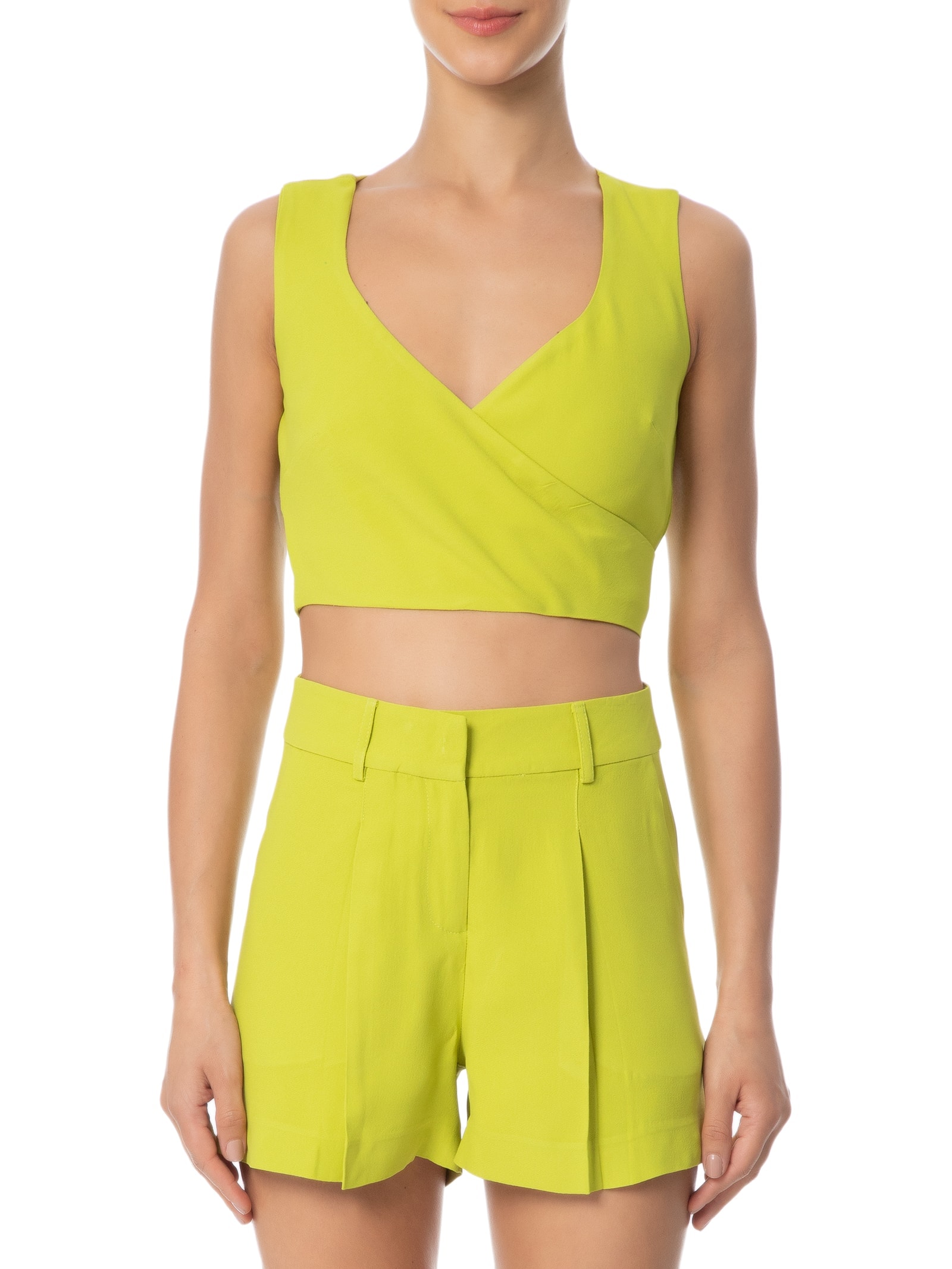 Blusa Feminina Transpasse Em Crepe Verde '2Essential