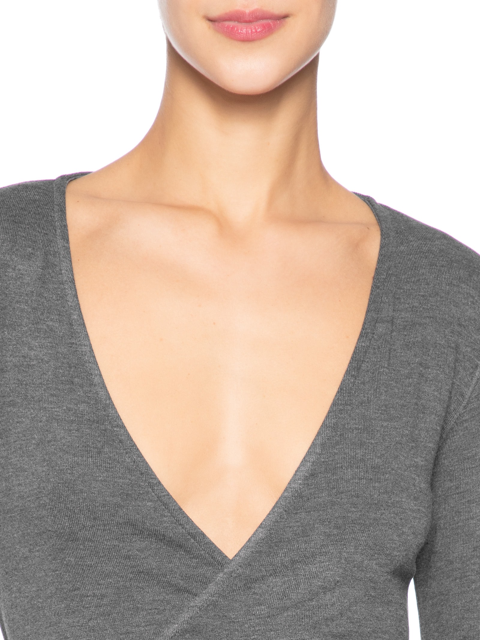 Blusa Feminina Transpasse Mescla Cinza Animale