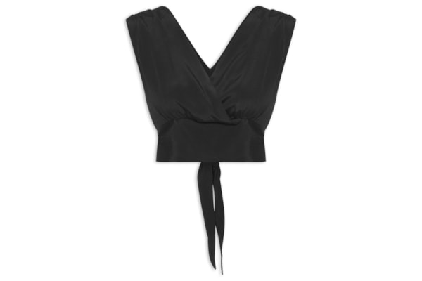 Blusa Feminina Transpasse Viscose Creponada - Preto
