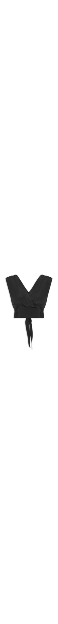 Blusa Feminina Transpasse Viscose Creponada - Preto