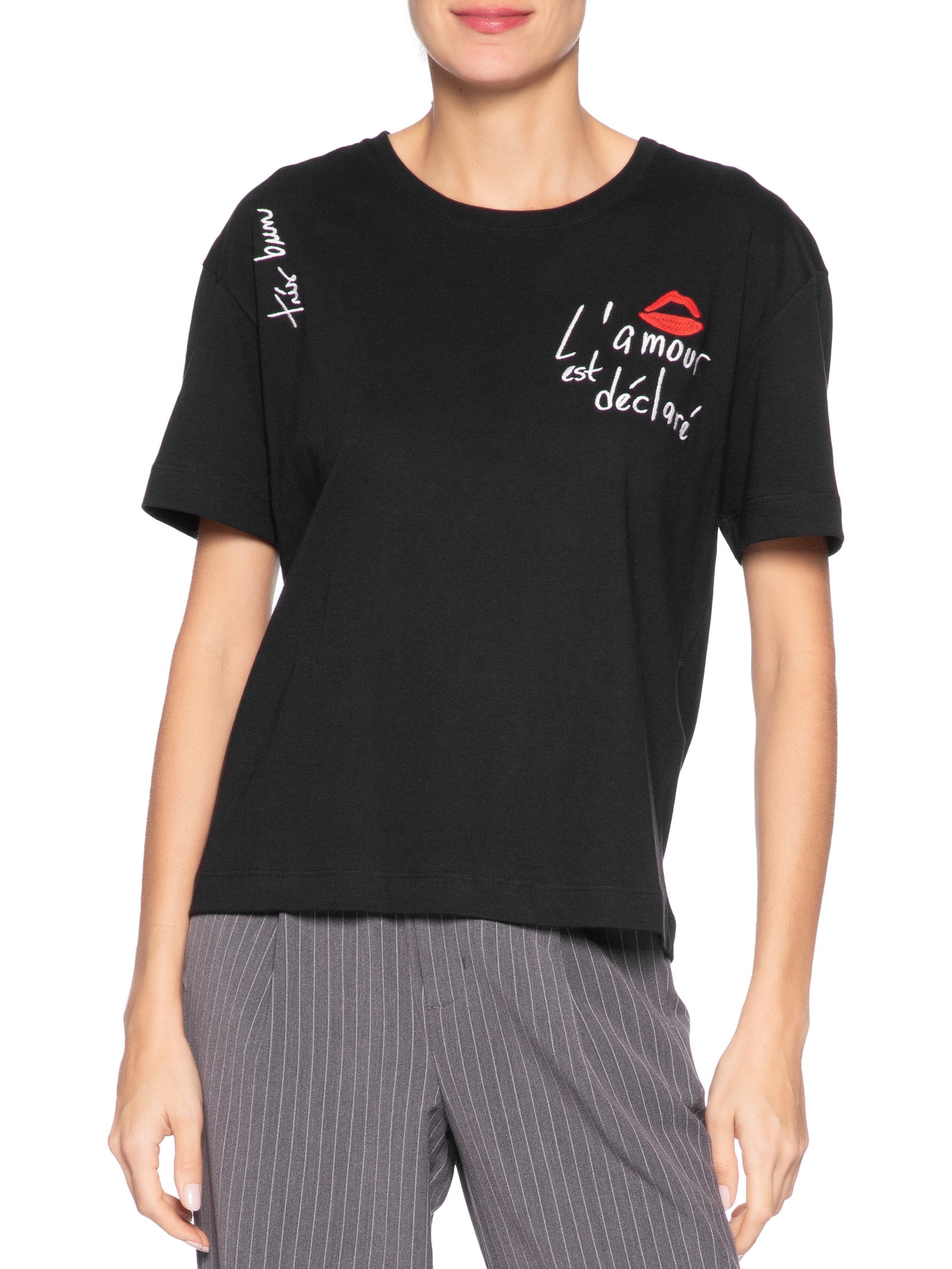 Blusa Feminina Tre Bien Preto Le Lis