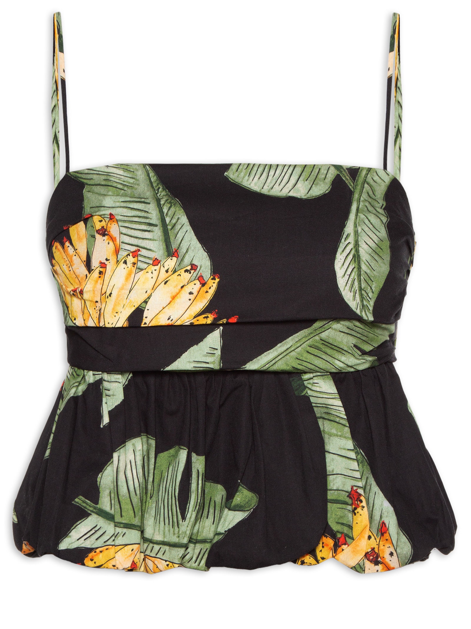 Blusa Feminina Tricoline Estampa Paraíso Preto Dress To