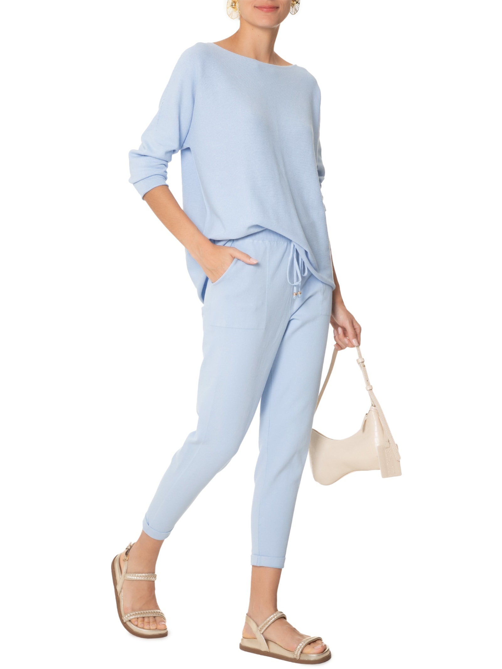 Blusa Feminina Tricot 3D Consuelo Azul Anselmi