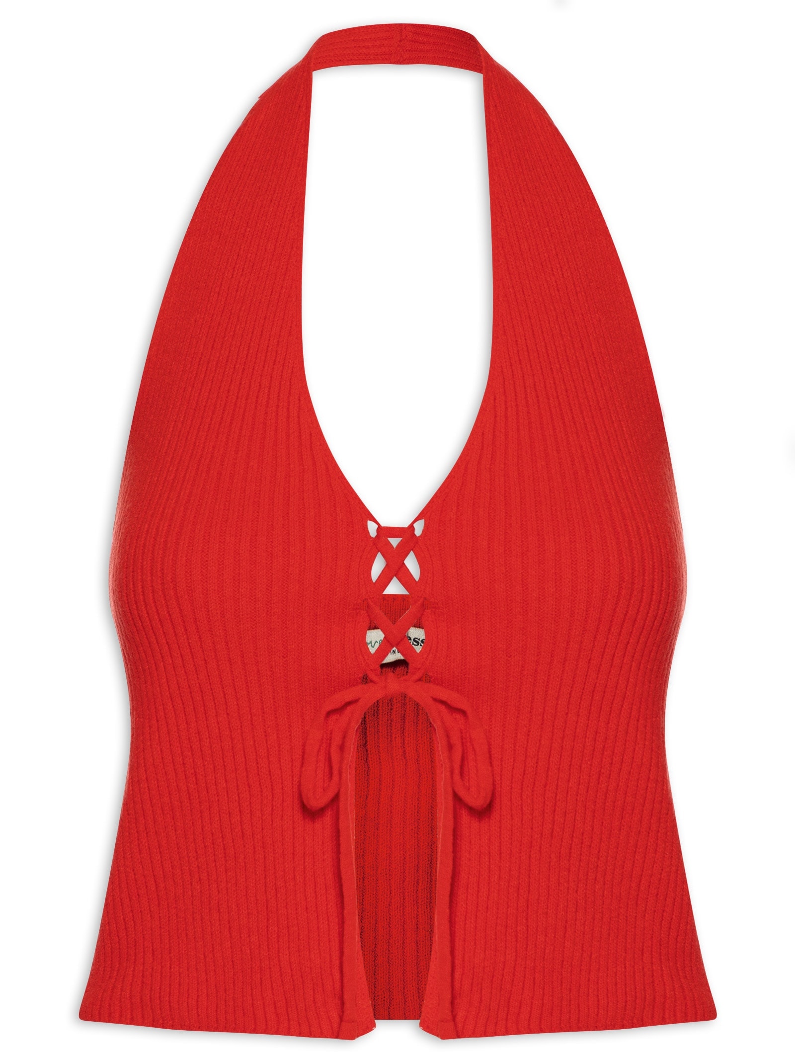 Blusa Feminina Tricot Amarração Frontal Vermelho Dress To