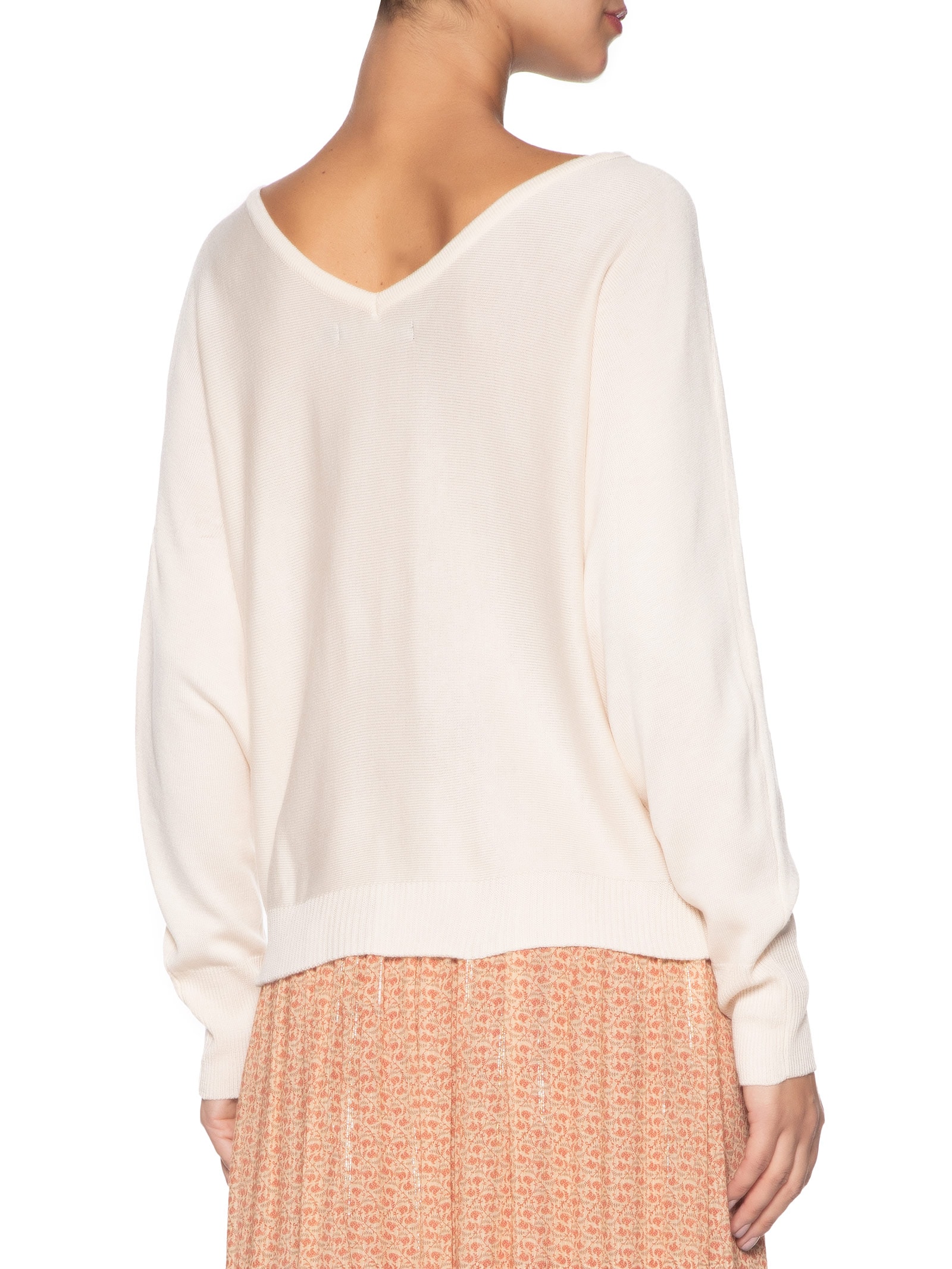 Blusa Feminina Tricot Ampla Off White Maria Filó