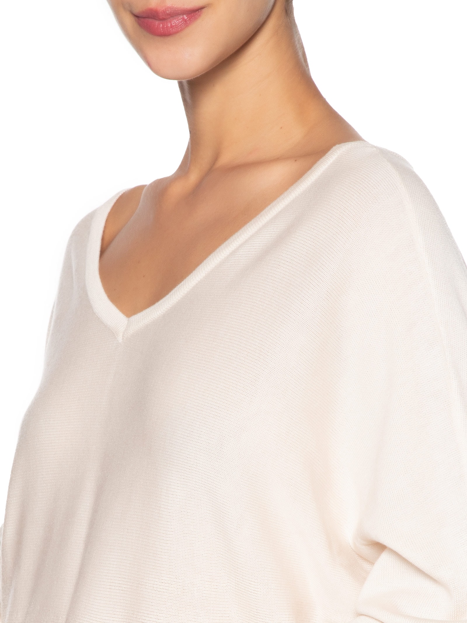 Blusa Feminina Tricot Ampla Off White Maria Filó