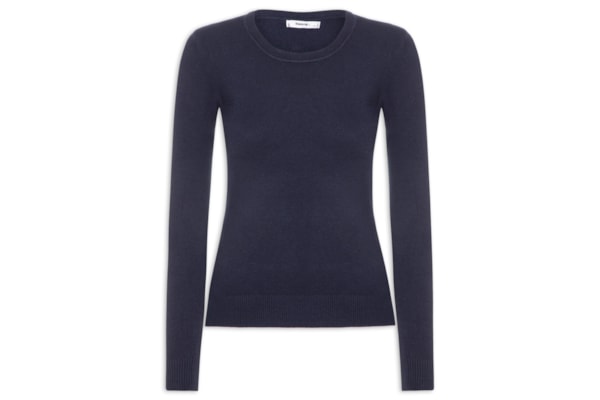 Blusa Feminina Tricot Básica - Azul
